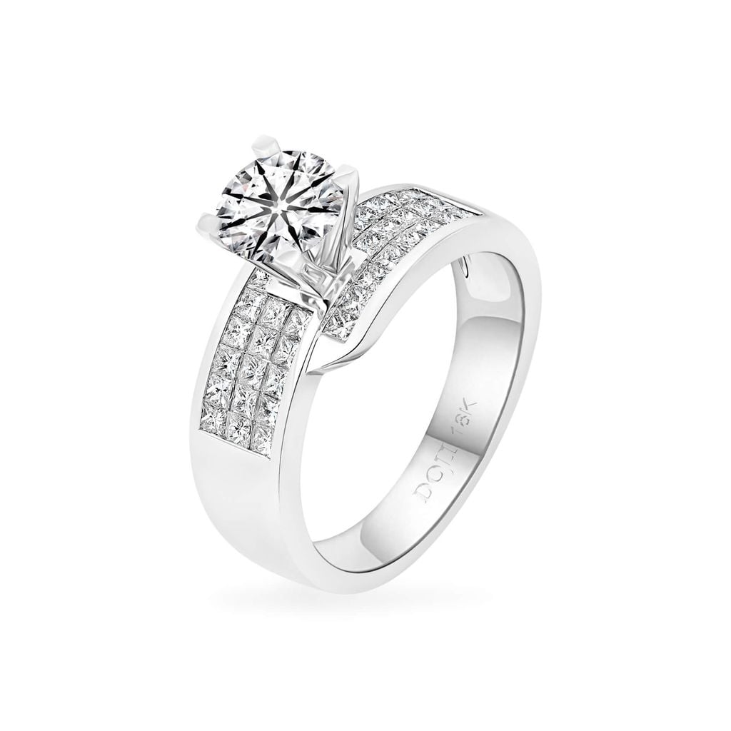 Nhẫn vàng trắng 18K gắn kim cương DOJI AFRB600509D2HA1 