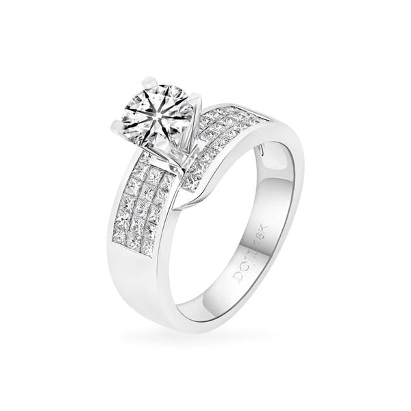 Nhẫn vàng trắng 18K gắn kim cương DOJI AFRB600509D2HA1