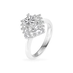 Nhẫn vàng trắng 14K gắn kim cương DOJI AFRB900034F2HA1