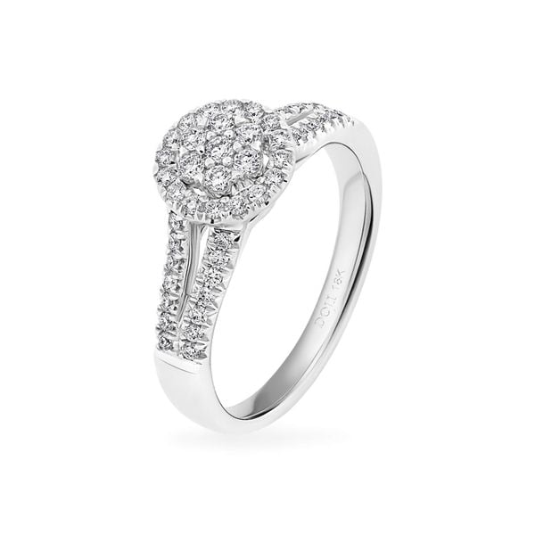 Nhẫn vàng trắng 18K gắn kim cương DOJI AFRB900465D2ML1