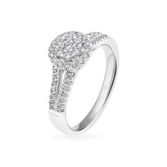 Nhẫn vàng trắng 18K gắn kim cương DOJI AFRB900465D2ML1