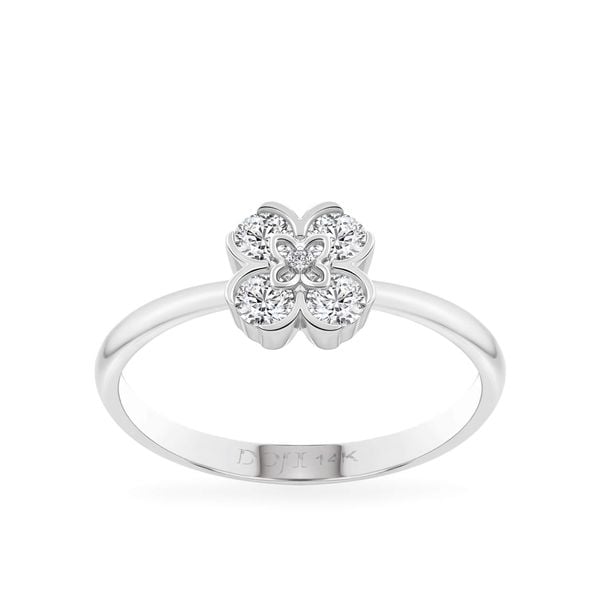 Nhẫn vàng trắng 14K gắn kim cương DOJI AFRB902804F2HM1