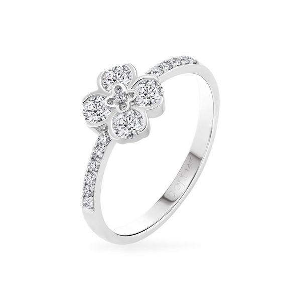 Nhẫn vàng trắng 14K gắn kim cương DOJI AFRB902805F2HM1