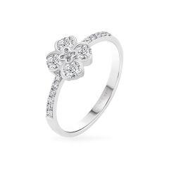 Nhẫn vàng trắng 14K gắn kim cương DOJI AFRB902805F2HM1