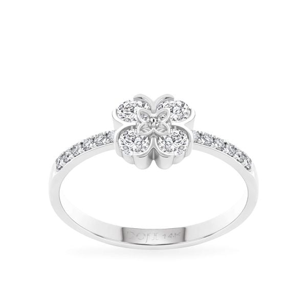 Nhẫn vàng trắng 14K gắn kim cương DOJI AFRB902805F2HM1