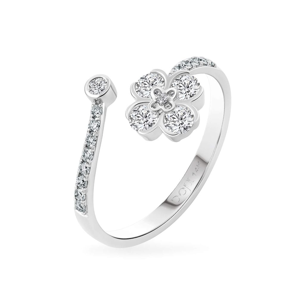 Nhẫn vàng trắng 14K gắn kim cương DOJI AFRB902806F2HM1 