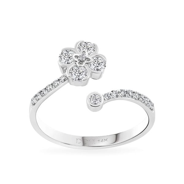 Nhẫn vàng trắng 14K gắn kim cương DOJI AFRB902806F2HM1