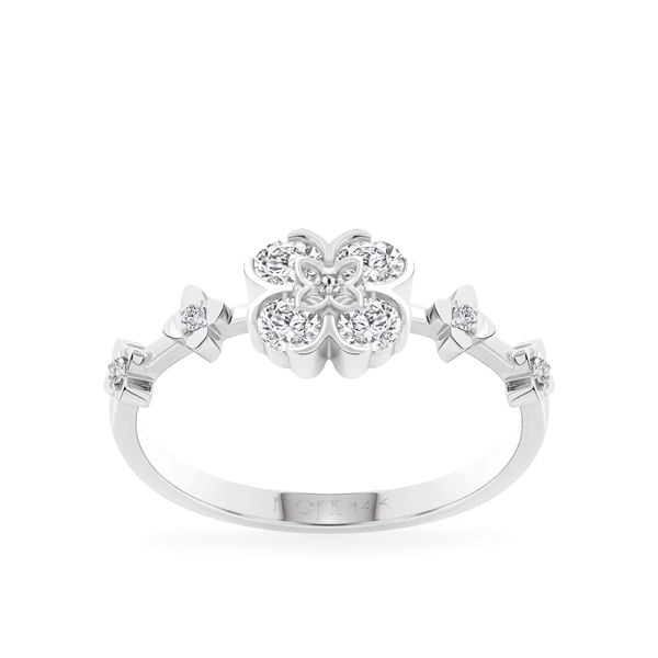 Nhẫn vàng trắng 14K gắn kim cương DOJI AFRB902808F2HM1