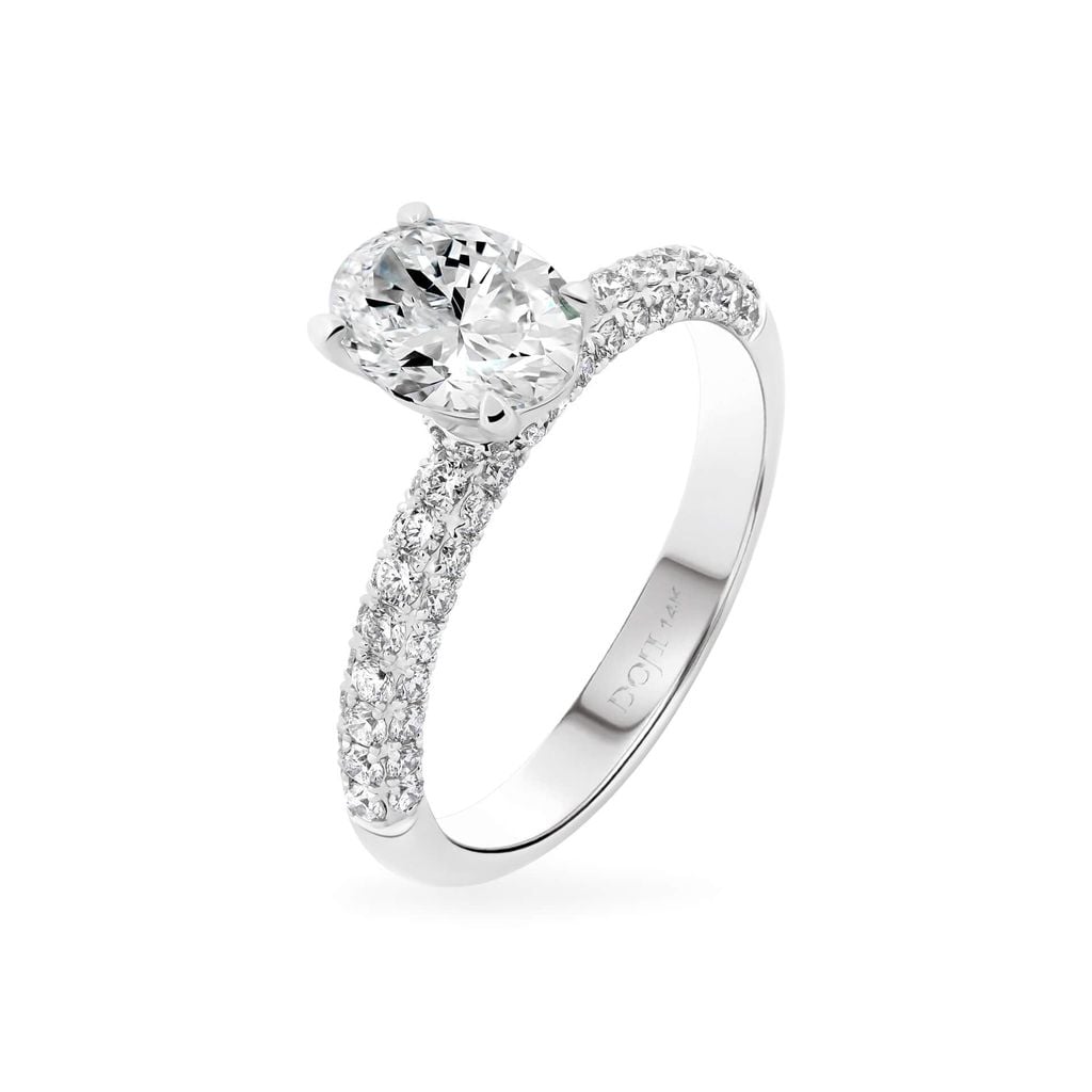 Nhẫn vàng trắng 14K gắn kim cương DOJI AFRB902918F2GA1 