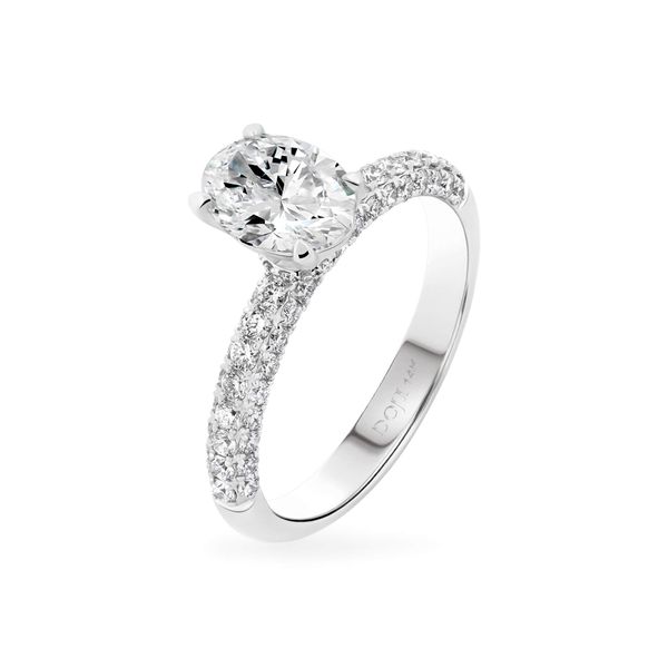 Nhẫn vàng trắng 14K gắn kim cương DOJI AFRB902918F2GA1
