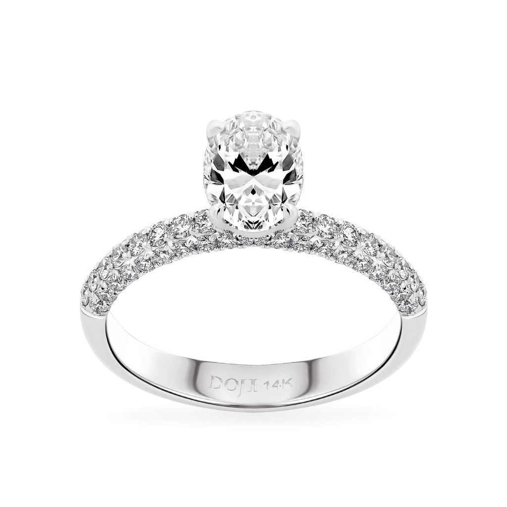 Nhẫn vàng trắng 14K gắn kim cương DOJI AFRB902918F2GA1 