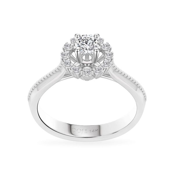Nhẫn đính hôn vàng trắng 14K gắn kim cương DOJI AFRE000005F2HA1