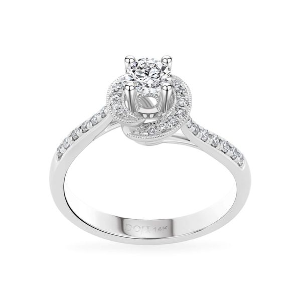 Nhẫn đính hôn vàng trắng 14K gắn kim cương DOJI AFRE000032F2HA1