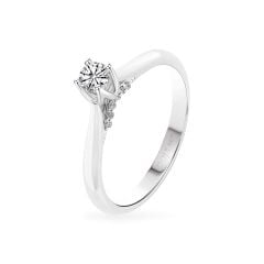 Nhẫn đính hôn vàng trắng 14K gắn kim cương DOJI AFRE000063F2HA1