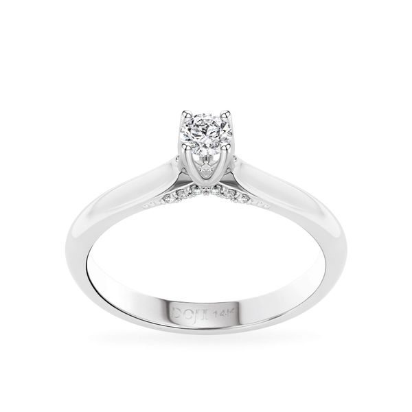 Nhẫn đính hôn vàng trắng 14K gắn kim cương DOJI AFRE000063F2HA1