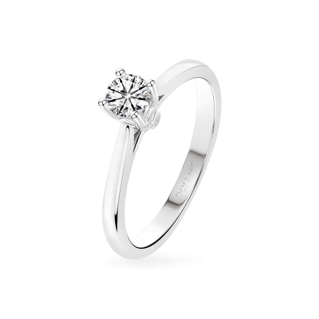 Nhẫn đính hôn vàng trắng 14K gắn kim cương DOJI AFRE000072F2HA1 