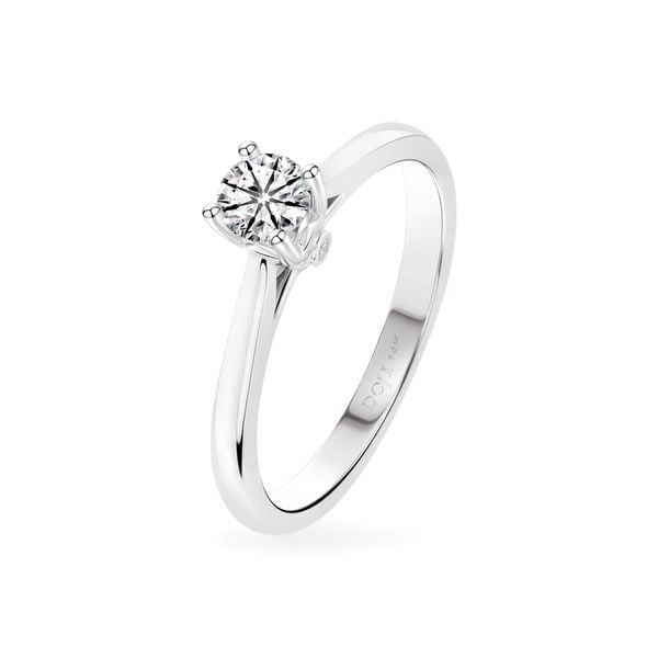 Nhẫn đính hôn vàng trắng 14K gắn kim cương DOJI AFRE000072F2HA1
