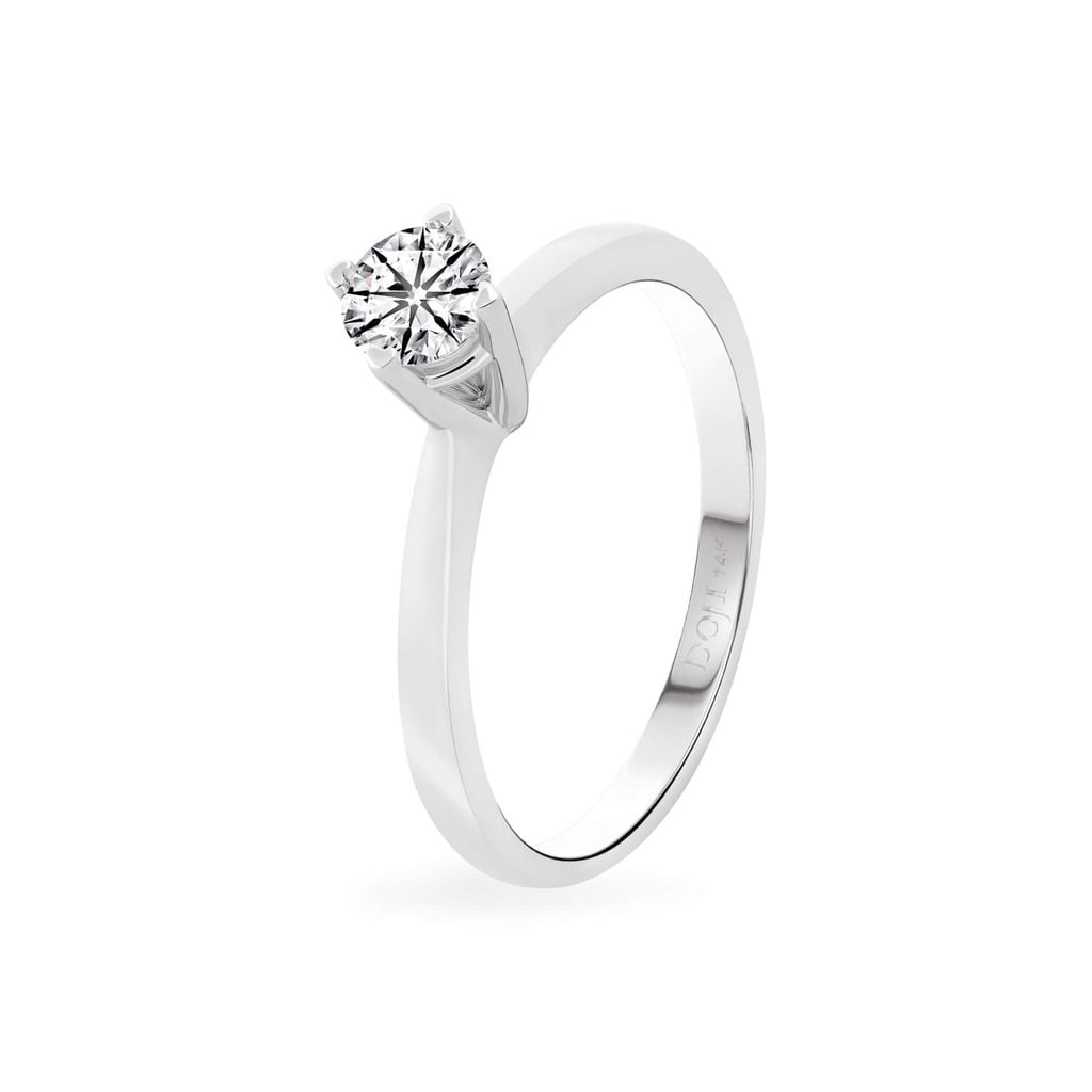 Nhẫn đính hôn vàng trắng 14K gắn kim cương DOJI AFRE000078F2HA1 