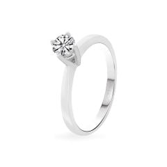 Nhẫn đính hôn vàng trắng 14K gắn kim cương DOJI AFRE000078F2HA1