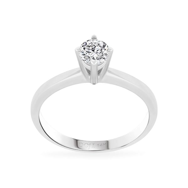 Nhẫn đính hôn vàng trắng 14K gắn kim cương DOJI AFRE000078F2HA1