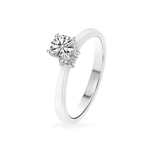Nhẫn đính hôn vàng trắng 14K gắn kim cương DOJI AFRE000106F2HA1