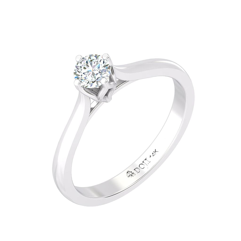 Nhẫn đính hôn vàng trắng 14K gắn kim cương DOJI AFRE010037F2NN1 