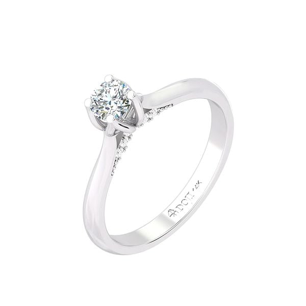 Nhẫn đính hôn vàng trắng 14K gắn kim cương DOJI AFRE010044F2NN1