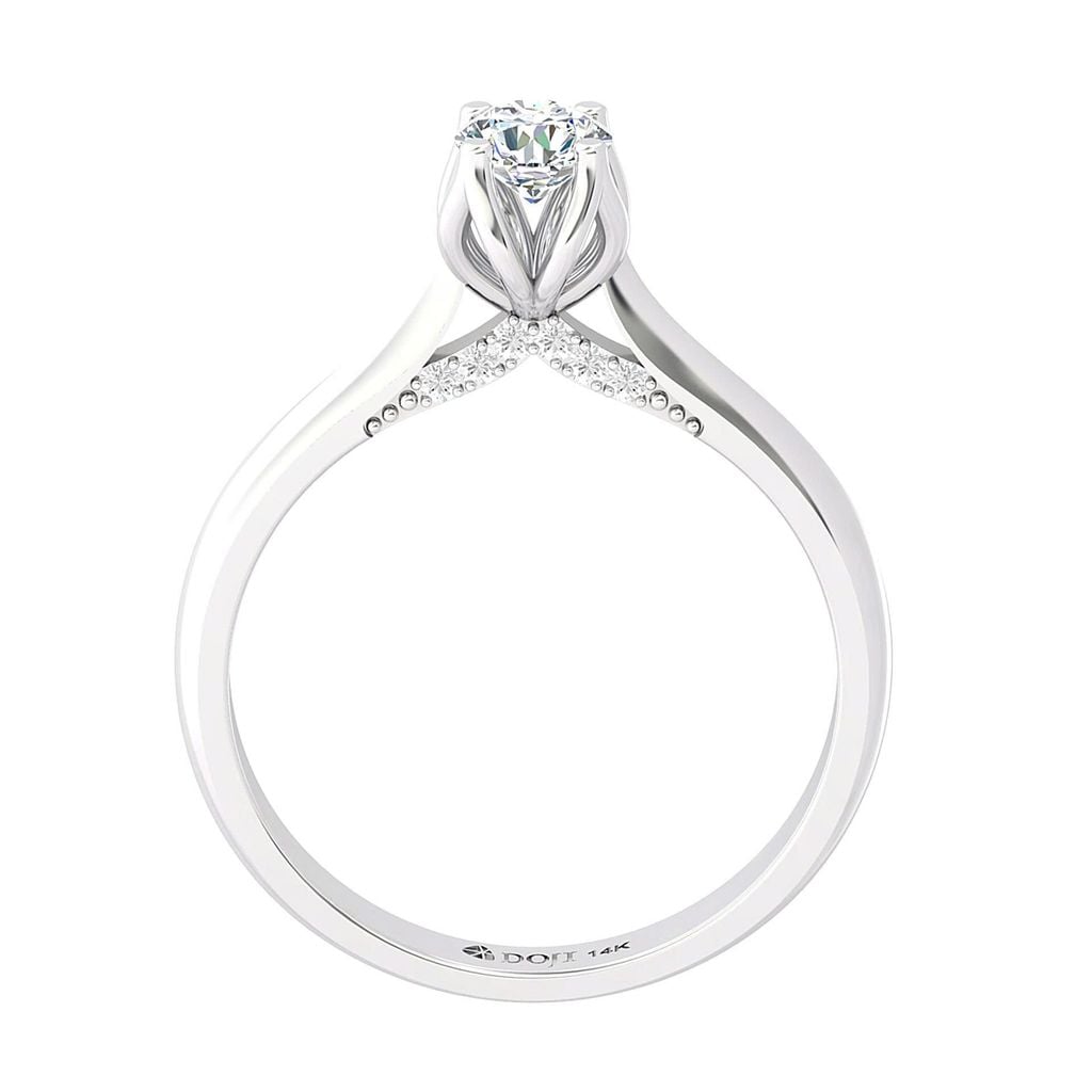 Nhẫn đính hôn vàng trắng 14K gắn kim cương DOJI AFRE010044F2NN1 