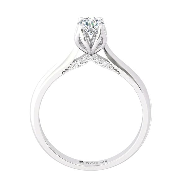 Nhẫn đính hôn vàng trắng 14K gắn kim cương DOJI AFRE010044F2NN1