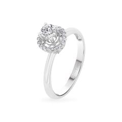 Nhẫn đính hôn vàng trắng 14K gắn kim cương DOJI AFRE000033F2NN1