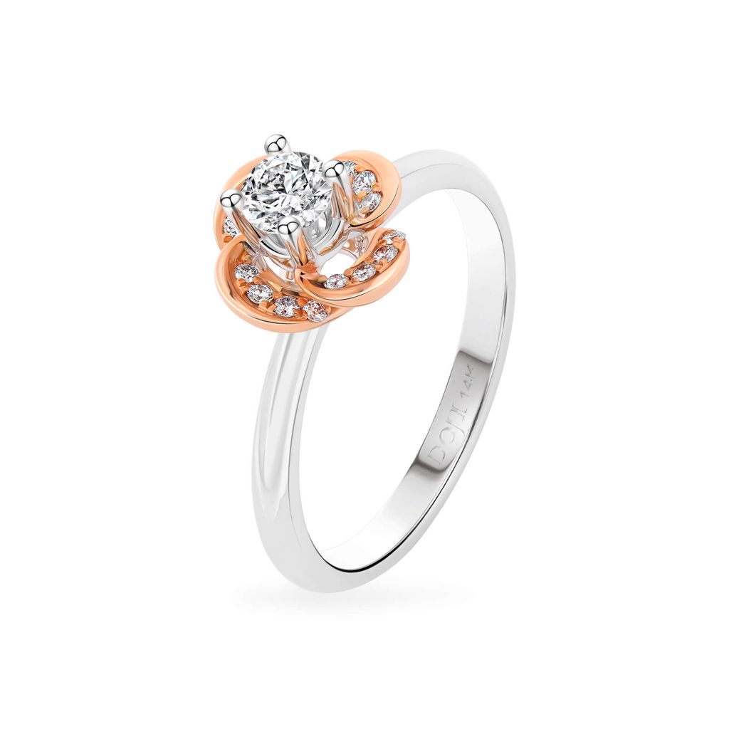Nhẫn đính hôn vàng 14K gắn kim cương DOJI AFRE000046F6NN1 