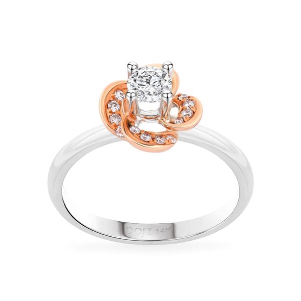Nhẫn đính hôn vàng 14K gắn kim cương DOJI AFRE000046F6NN1