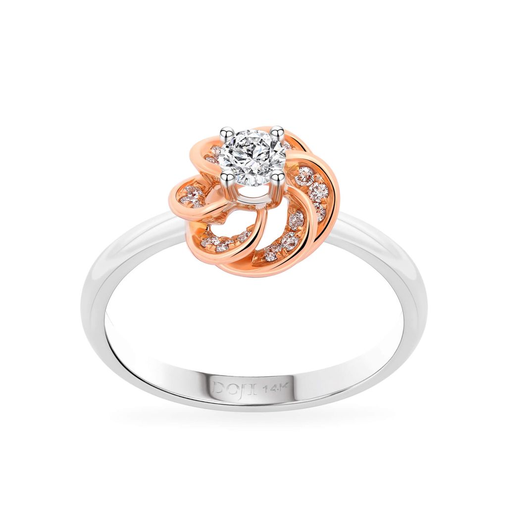 Nhẫn đính hôn vàng 14K gắn kim cương DOJI AFRE000049F6NN1 