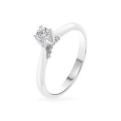 Nhẫn đính hôn vàng trắng 14K gắn kim cương DOJI AFRE000063F2NN1