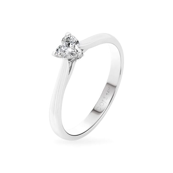 Nhẫn đính hôn vàng trắng 14K gắn kim cương DOJI AFRE000144F2NN1