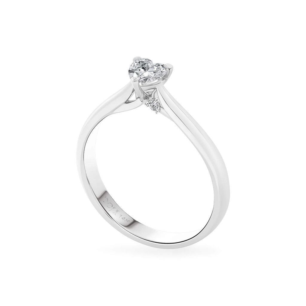 Nhẫn đính hôn vàng trắng 14K gắn kim cương DOJI AFRE000144F2NN1 