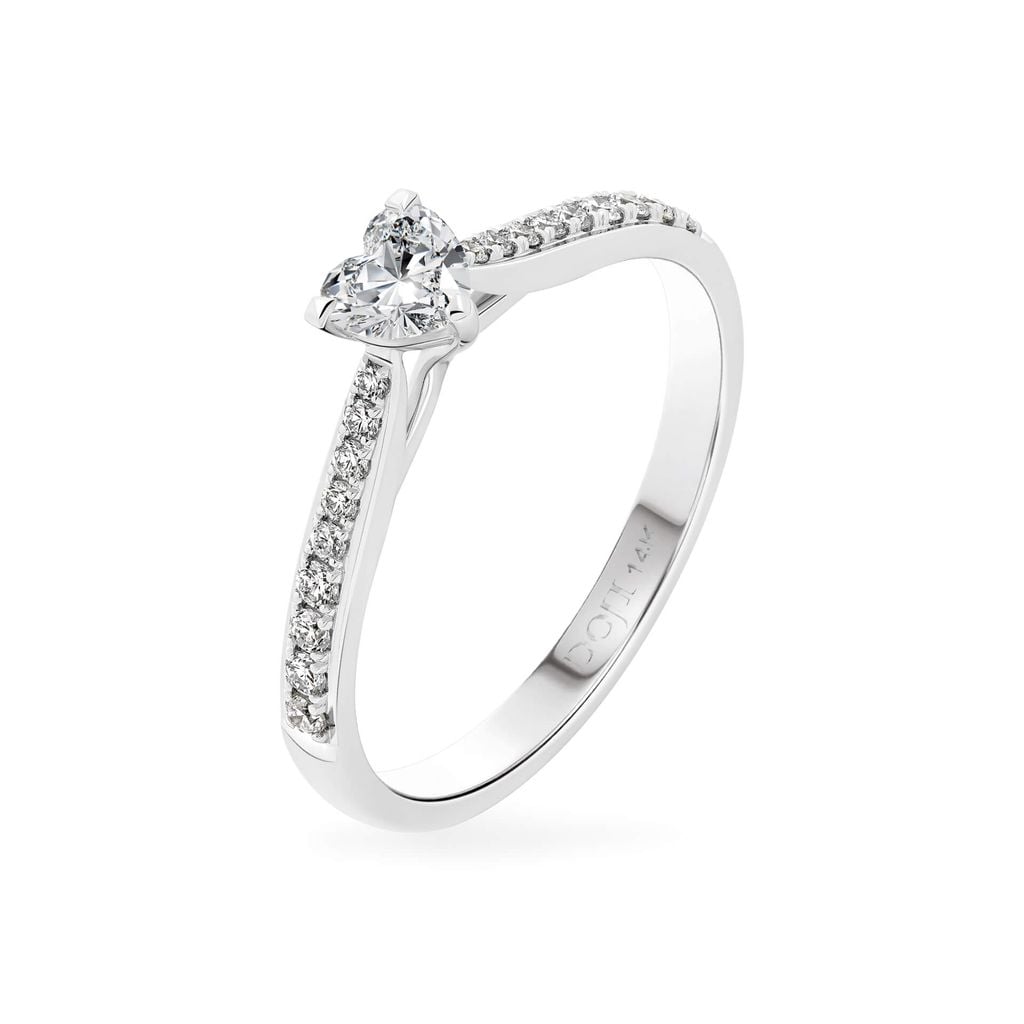 Nhẫn đính hôn vàng trắng 14K gắn kim cương DOJI AFRE000146F2NN1 