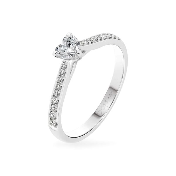 Nhẫn đính hôn vàng trắng 14K gắn kim cương DOJI AFRE000146F2NN1