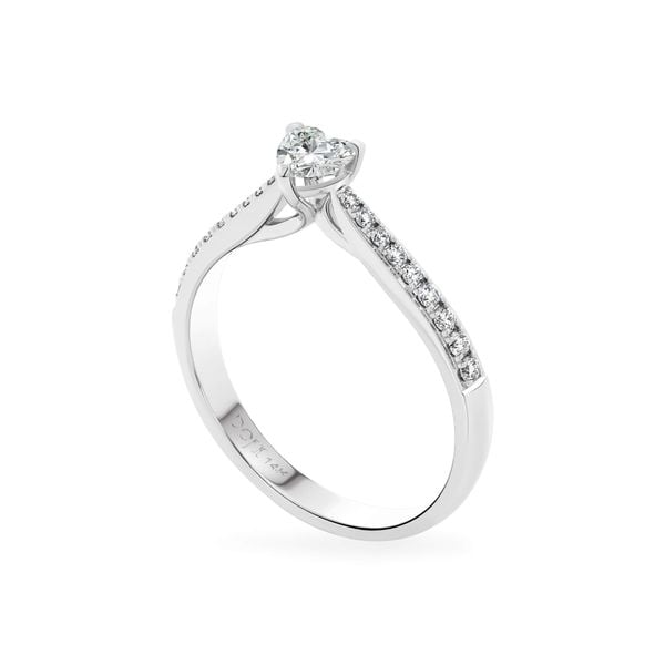 Nhẫn đính hôn vàng trắng 14K gắn kim cương DOJI AFRE000146F2NN1