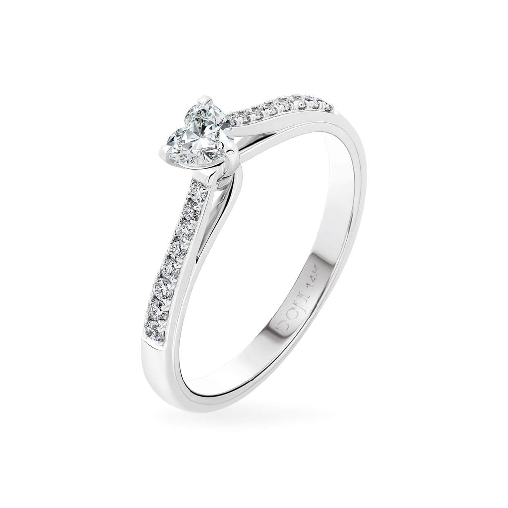 Nhẫn đính hôn vàng trắng 14K gắn kim cương DOJI AFRE000147F2NN1 