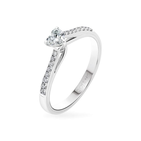 Nhẫn đính hôn vàng trắng 14K gắn kim cương DOJI AFRE000147F2NN1