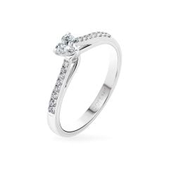 Nhẫn đính hôn vàng trắng 14K gắn kim cương DOJI AFRE000147F2NN1