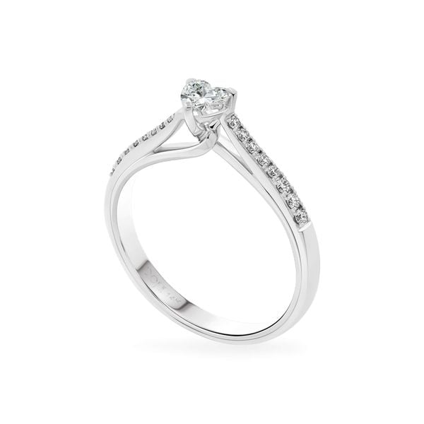 Nhẫn đính hôn vàng trắng 14K gắn kim cương DOJI AFRE000147F2NN1