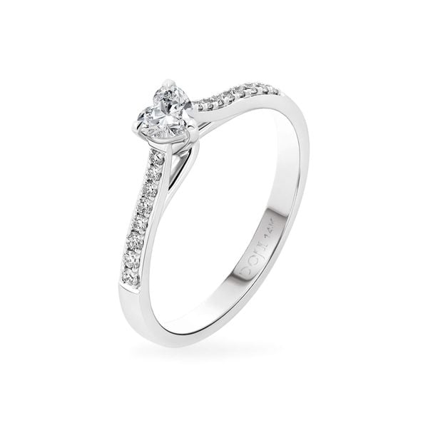 Nhẫn đính hôn vàng trắng 14K gắn kim cương DOJI AFRE000148F2NN1