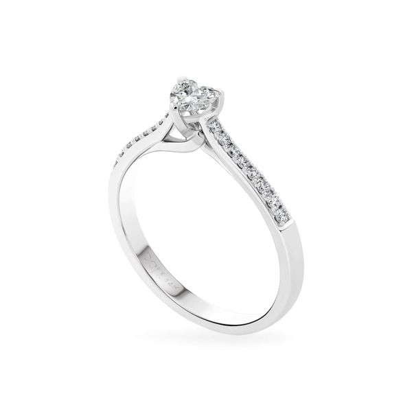 Nhẫn đính hôn vàng trắng 14K gắn kim cương DOJI AFRE000148F2NN1