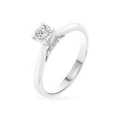 Nhẫn đính hôn vàng trắng 14K gắn kim cương DOJI AFRE010003F2NN1