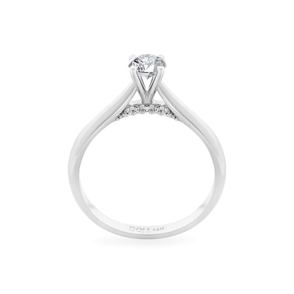 Nhẫn đính hôn vàng trắng 14K gắn kim cương DOJI AFRE010003F2NN1 