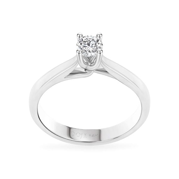 Nhẫn đính hôn vàng trắng 14K gắn kim cương DOJI AFRE010009F2NN1