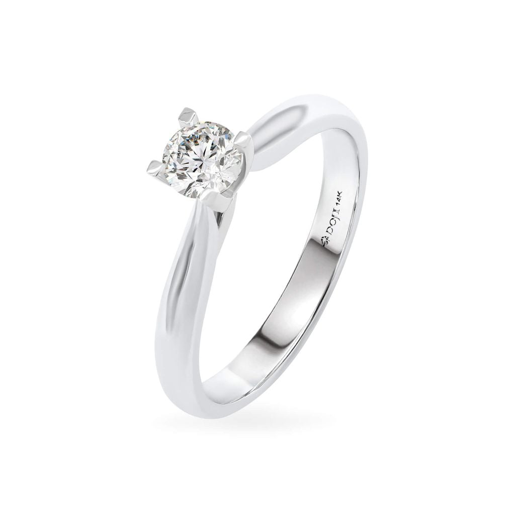 Nhẫn đính hôn vàng trắng 14K gắn kim cương DOJI AFRE010010F2NN1 