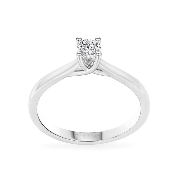 Nhẫn đính hôn vàng trắng 14K gắn kim cương DOJI AFRE010034F2NN1